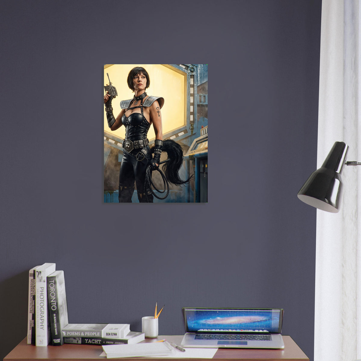 Sci-Fi Art Poster – Warrior Woman in Tactical Armor with Plasma Rifle 4