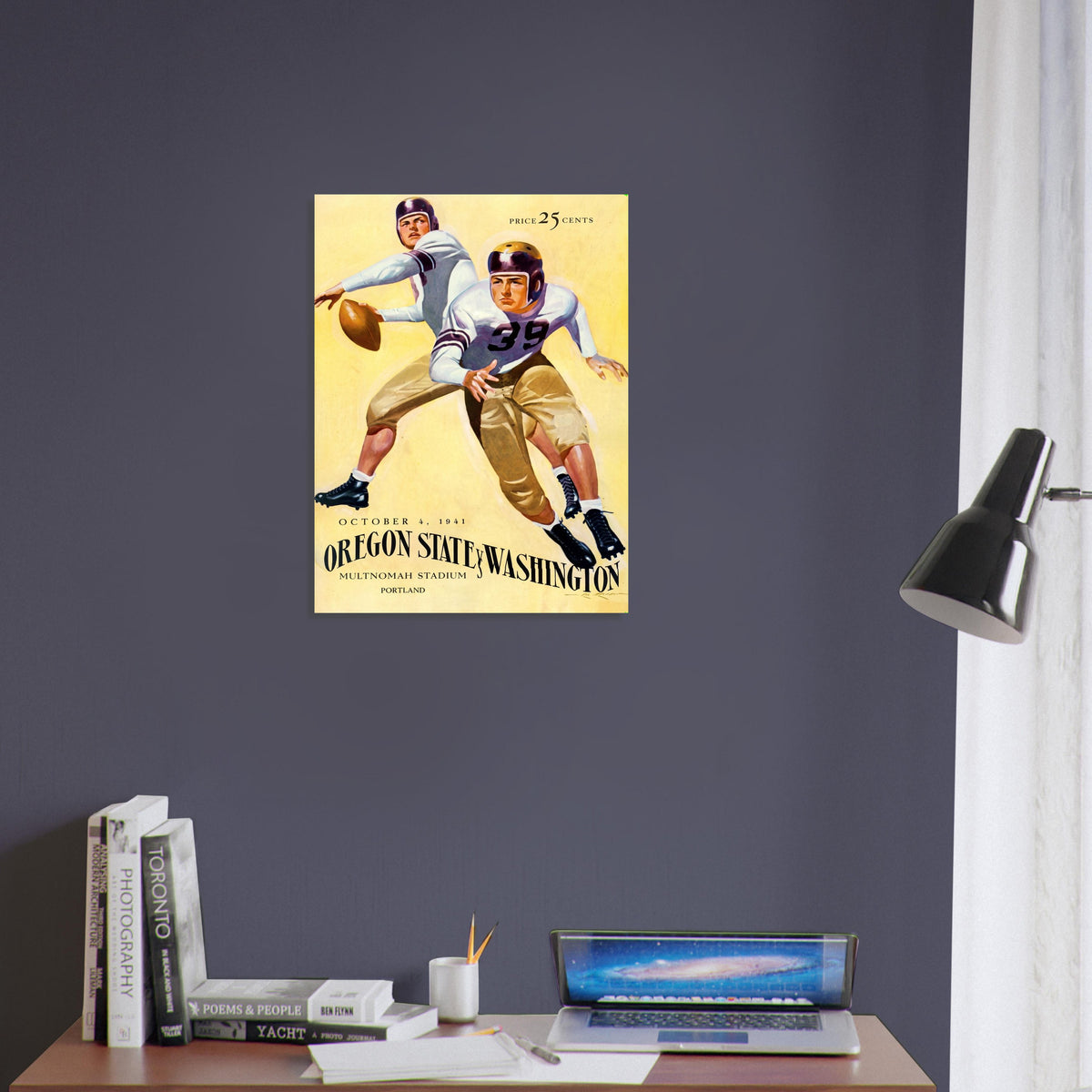 1941 Oregon State vs Washington Football Game Poster Wall Art Decor 4