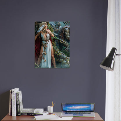 Fantasy Art Poster – Warrior Goddess in Ancient Ruins, Mystical Adventure 4