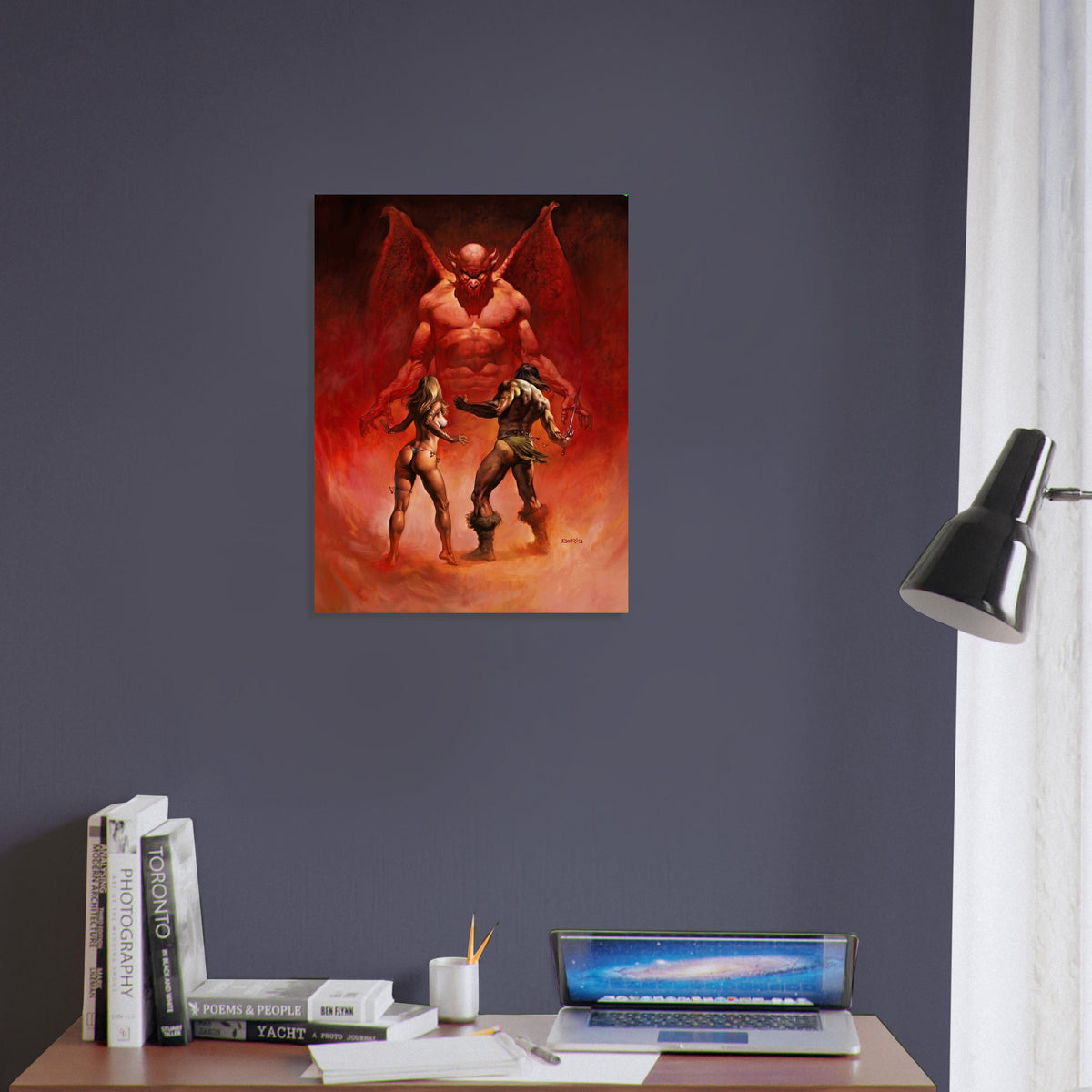 BORIS VALLEJO IN THE UNDERWORLD POSTER – DEMON FANTASY ART 1978 Wall Art Decor 4