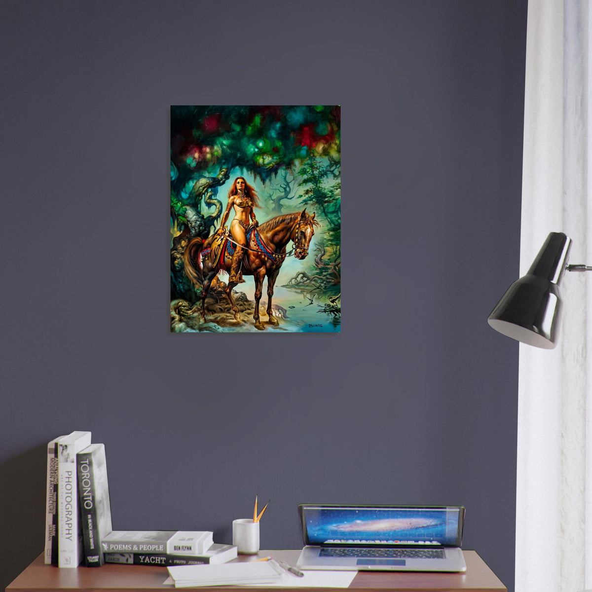 Boris Vallejo Fantasy Warrior Woman Poster 1978 – Demon Horse Art Wall Art Decor 4
