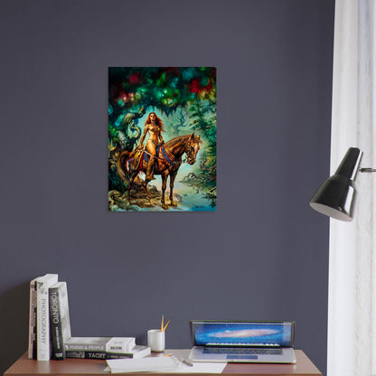 Boris Vallejo Fantasy Warrior Woman Poster 1978 – Demon Horse Art Wall Art Decor 4