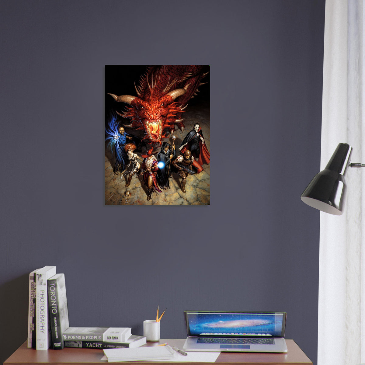 Red Dragon and Adventurers Poster – Todd Lockwood D&D Fantasy Art Print 1999 4