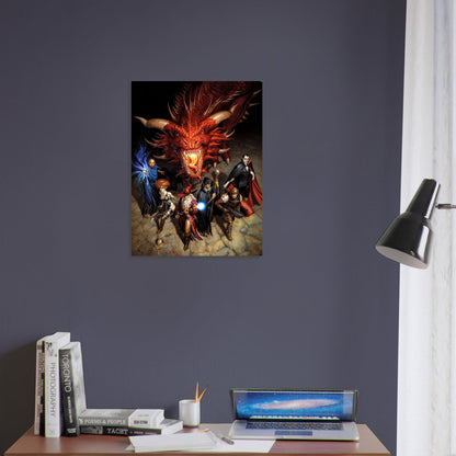 Red Dragon and Adventurers Poster – Todd Lockwood D&D Fantasy Art Print 1999 4