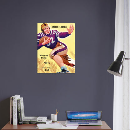 Philadelphia Eagles vs Chicago Bears Football Program Poster Wrigley Field Art 4