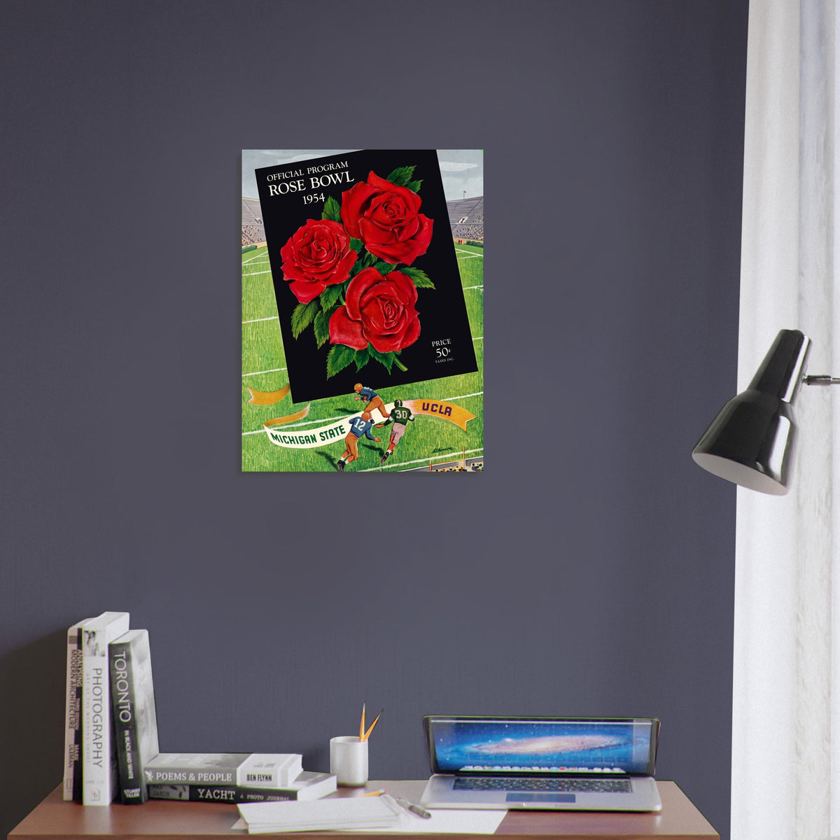 Rose Bowl 1954 College Football Poster – Michigan State vs UCLA Wall Art Decor 4