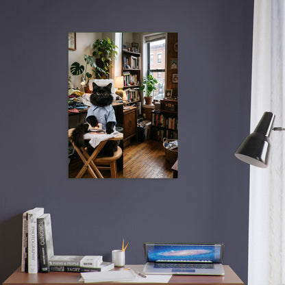 Black Cat with Glasses Poster – Scholarly Intellectual Cat, Library Wall Art 5