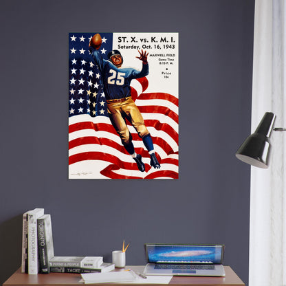1943 Football Game Poster – Patriotic Athlete Maxwell Field Sports Art 5
