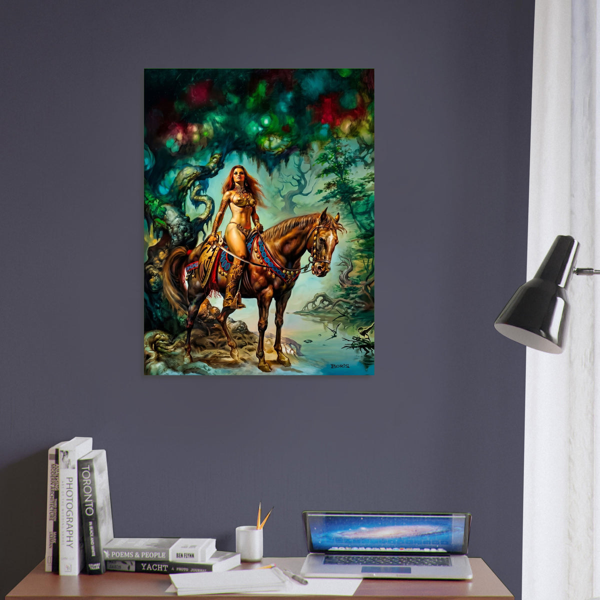 Boris Vallejo Fantasy Warrior Woman Poster 1978 – Demon Horse Art Wall Art Decor 5