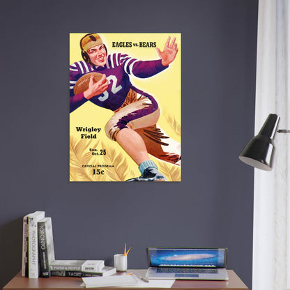 Philadelphia Eagles vs Chicago Bears Football Program Poster Wrigley Field Art 5