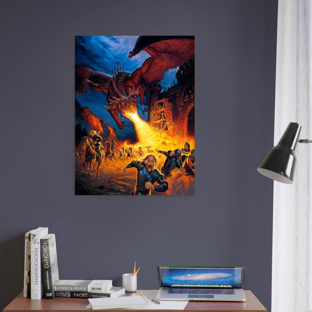 Red Dragon Attack Poster – Dragonstrike by Todd Lockwood D&D Fantasy Art 1998 5