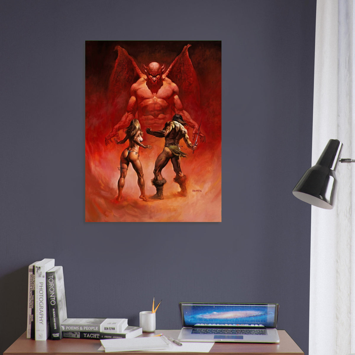 BORIS VALLEJO IN THE UNDERWORLD POSTER – DEMON FANTASY ART 1978 Wall Art Decor 5
