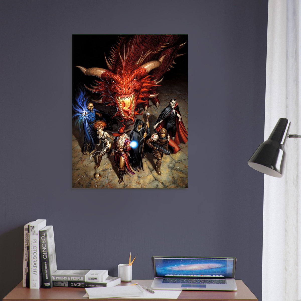 Red Dragon and Adventurers Poster – Todd Lockwood D&D Fantasy Art Print 1999 5