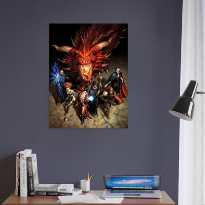 Red Dragon and Adventurers Poster – Todd Lockwood D&D Fantasy Art Print 1999 5