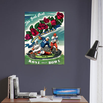 1947 Rose Bowl Football Poster – Illinois vs UCLA Game Day Art Wall Art Decor 5