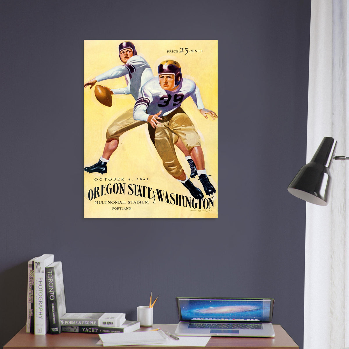 1941 Oregon State vs Washington Football Game Poster Wall Art Decor 5