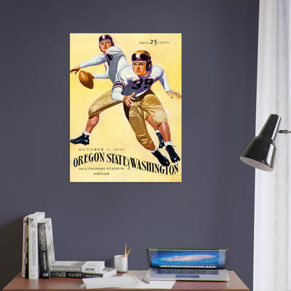 1941 Oregon State vs Washington Football Game Poster Wall Art Decor 5