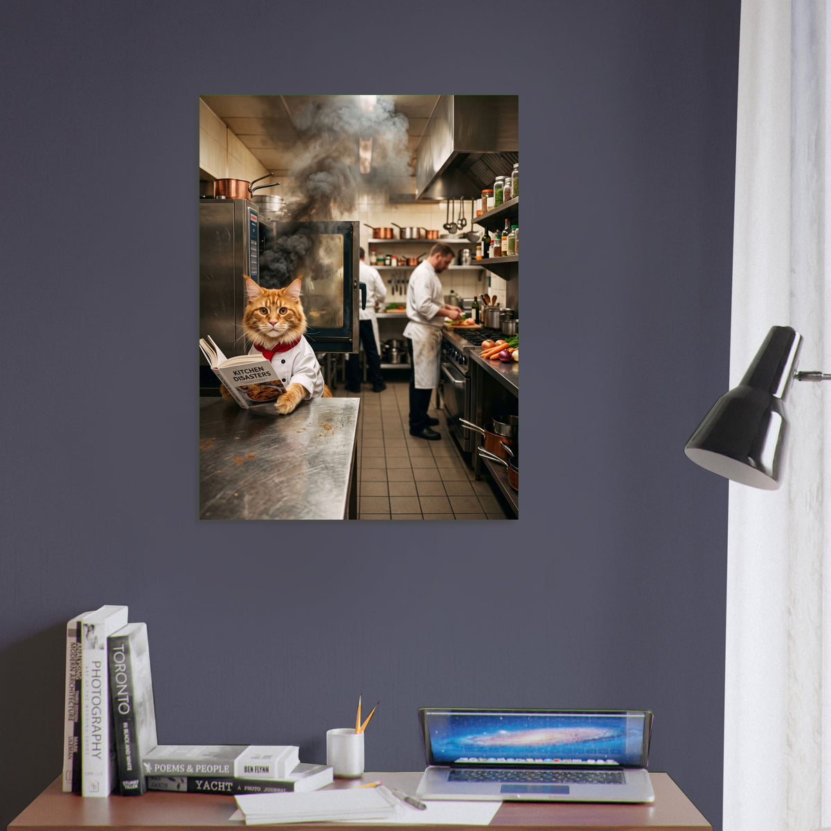 Funny Chef Cat Poster – Kitchen Disaster Culinary Chaos, Kitchen Wall Art 5