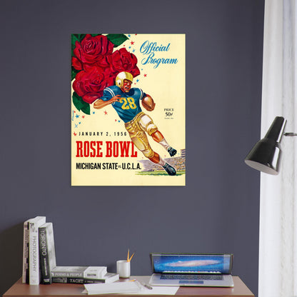1956 Rose Bowl Football Poster – Michigan State vs UCLA Game Program 5