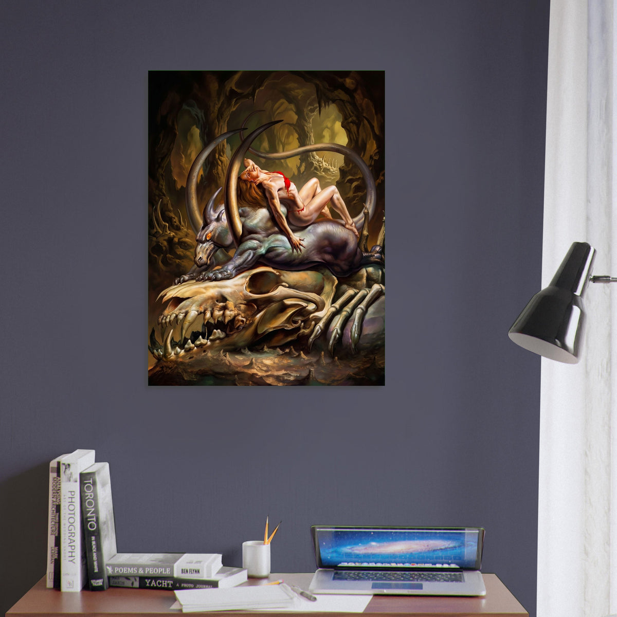 Boris Vallejo Light of Life 1991 Poster – Fantasy Demon Dragon Woman 5