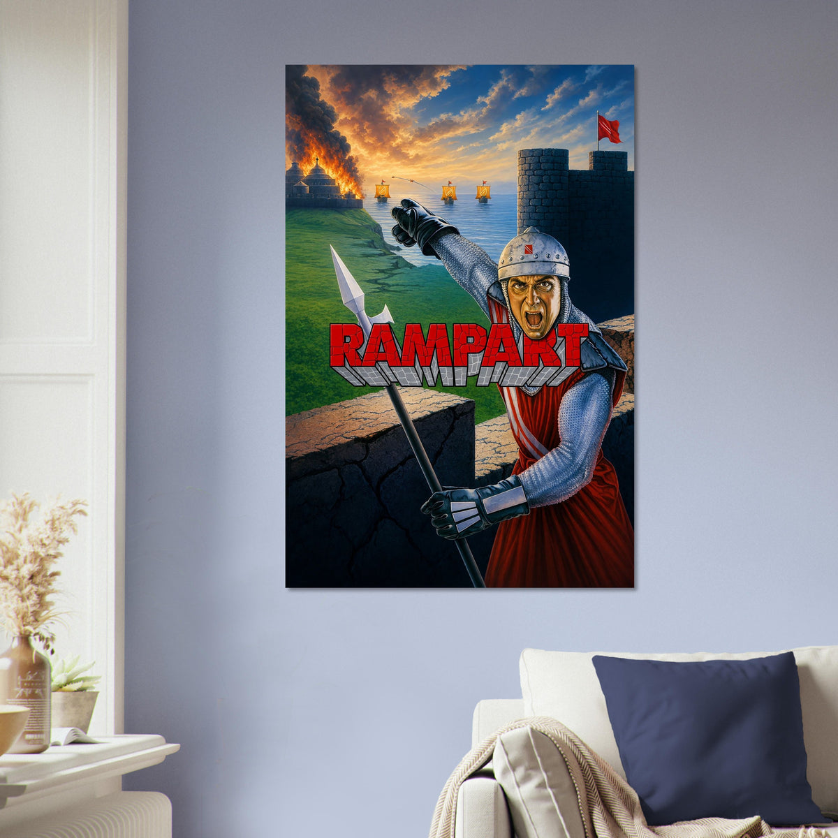 Rampart Arcade Game Poster – Medieval Warrior Castle Defense 1990 Wall Art Decor 5