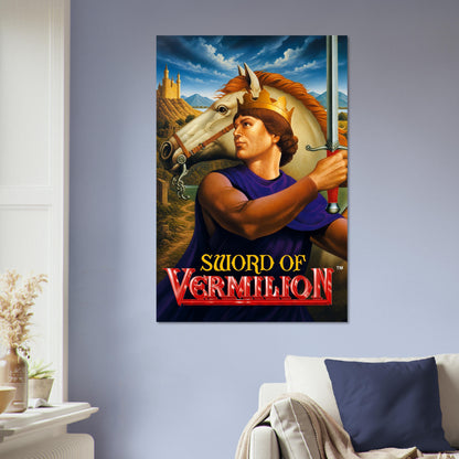 Sword of Vermilion Poster – Medieval Knight with Horse Fantasy Art 5