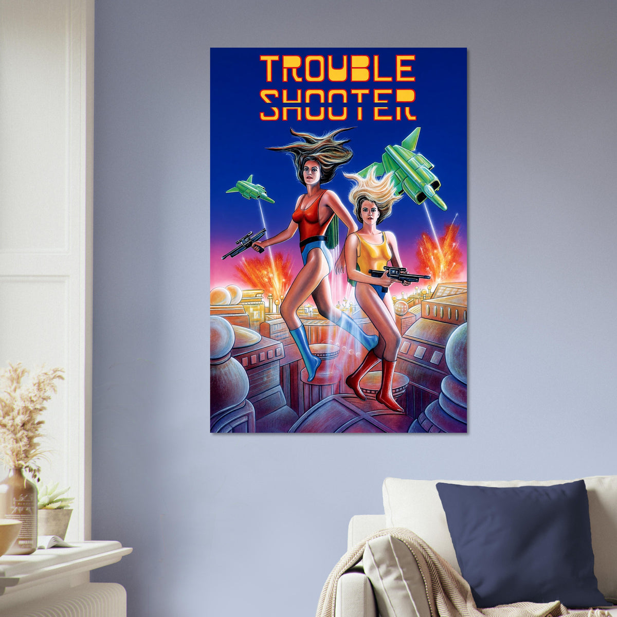 Trouble Shooter Poster – Retro Arcade Action Game Cover Art Wall Art Decor 5