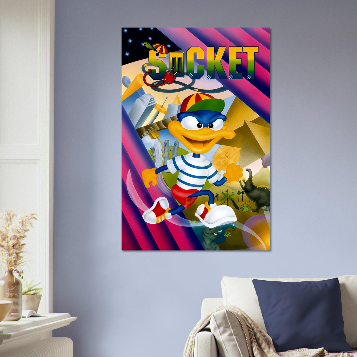 Socket Poster - Rocket Duck Platformer Retro Game Art Wall Art Decor 5