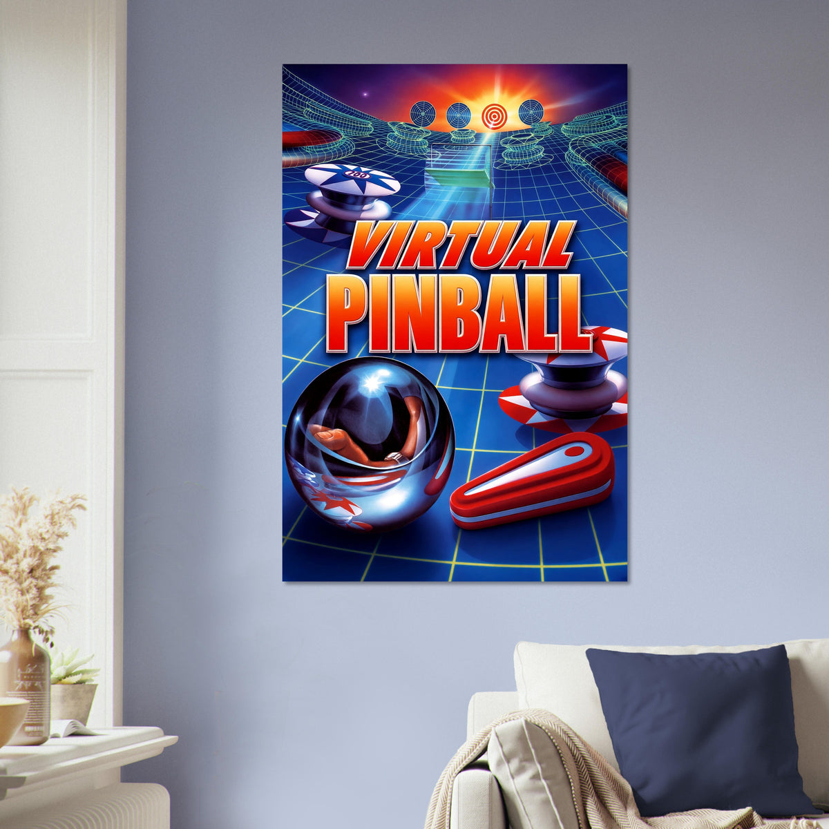 Virtual Pinball Poster – Retro Arcade Game Art Print Wall Art Decor 5