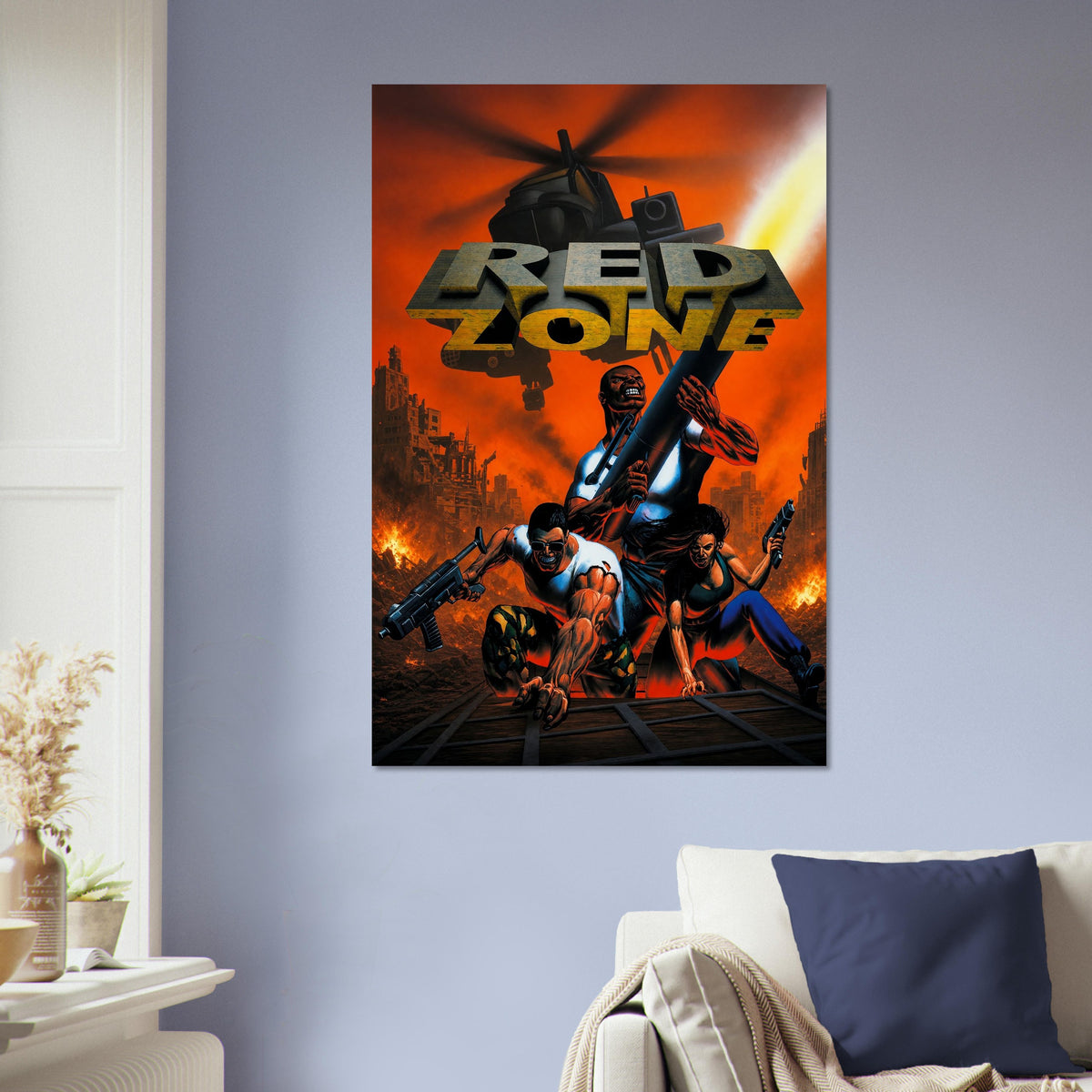 Red Zone Poster – Apocalyptic Soldier Action Art Wall Art Decor 5