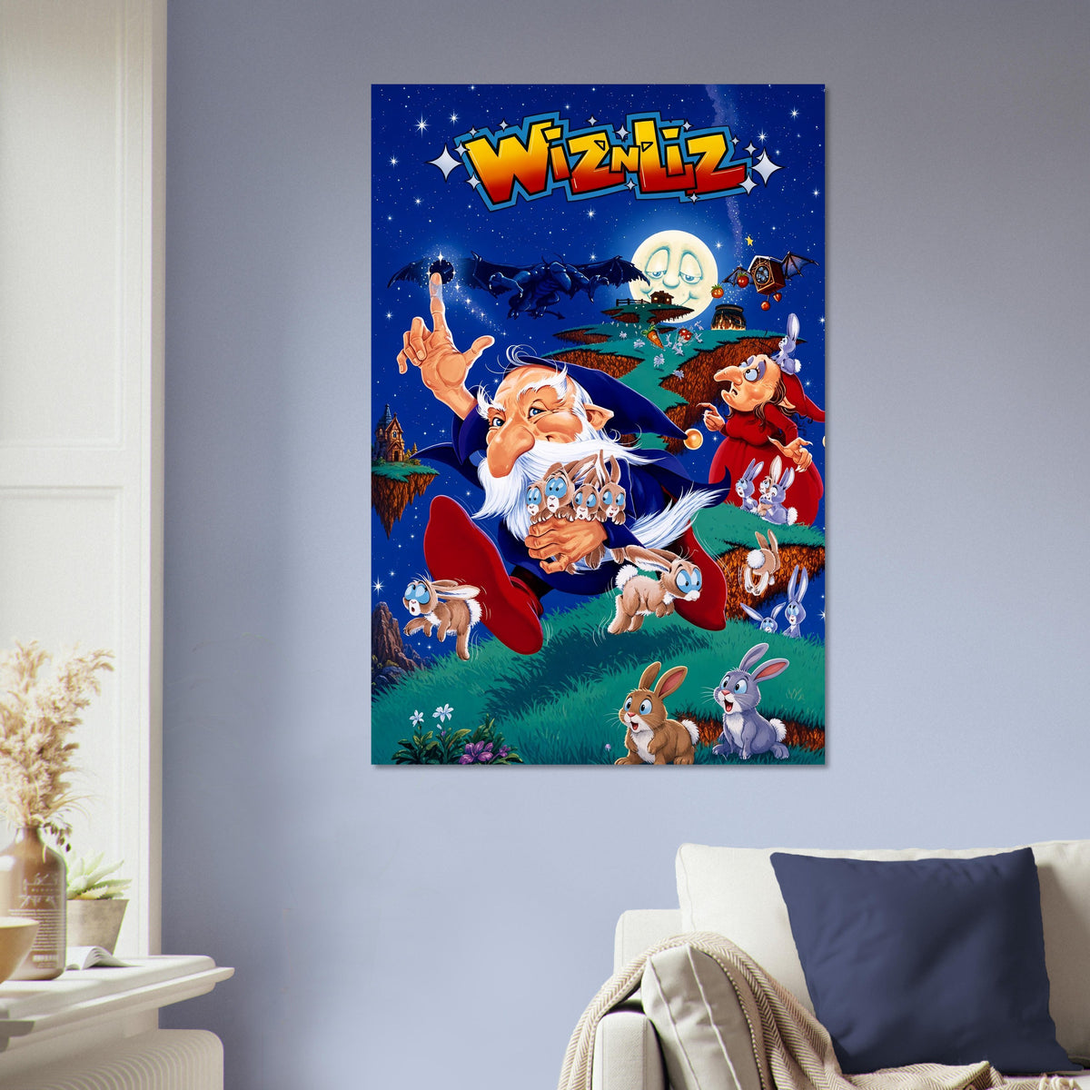 Wiz 'n' Liz Poster - Magical Wizard Rabbits Retro Game Art Wall Art Decor 5