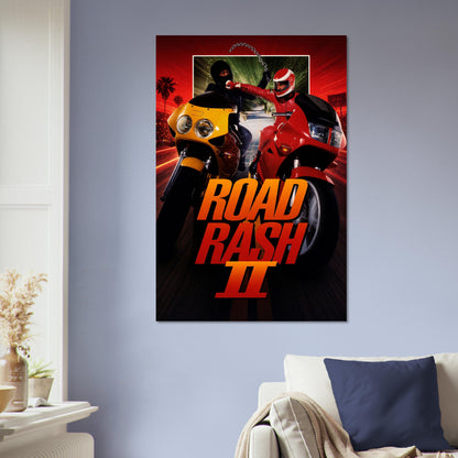 Road Bash II Motorcycle Racing Poster – Red vs Yellow Bikes Wall Art Decor 5