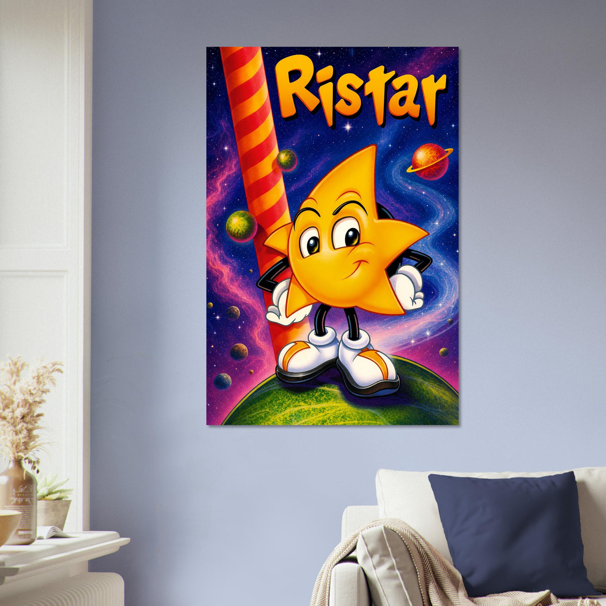 Ristar Yellow Star Character Poster – Retro Video Game Art Wall Art Decor 5