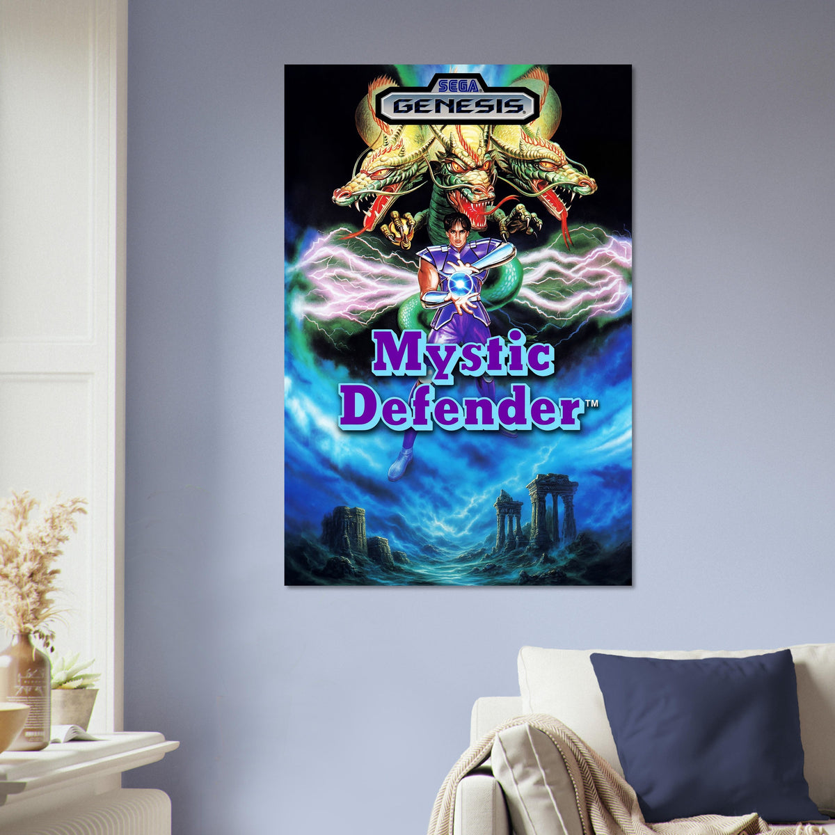 Mystic Defender Poster – Fantasy Hero Dragon Battle Video Game Art 5
