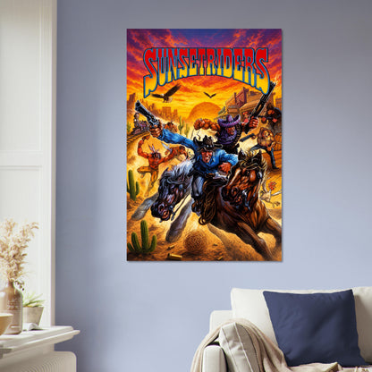Sunset Riders Western Poster – Cowboy Gunfighters Action Art Wall Art Decor 5