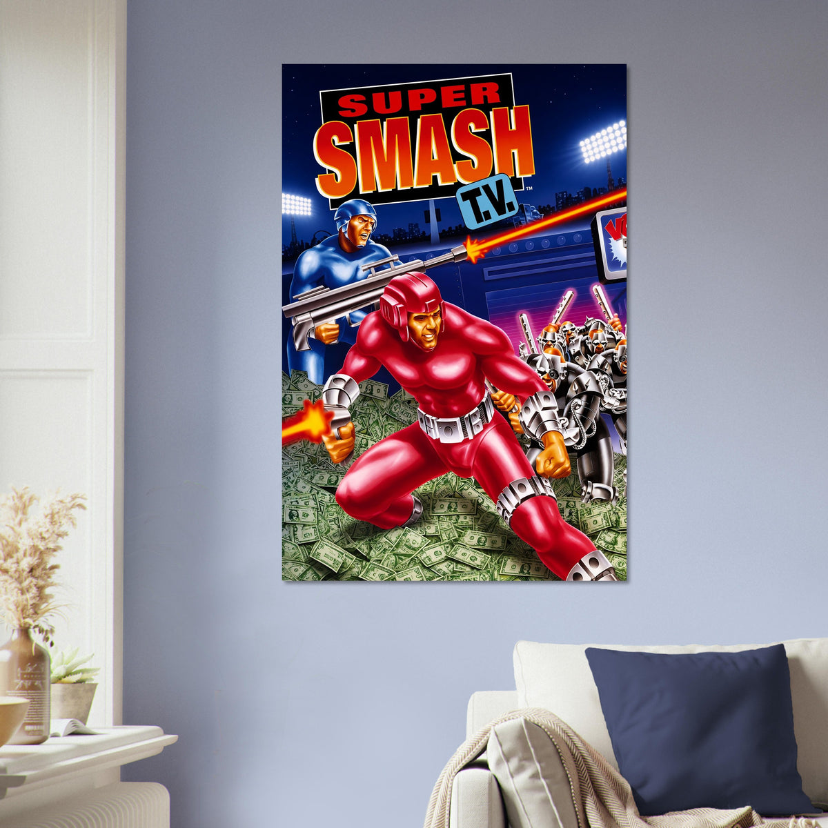 Super Smash TV Arcade Game Poster – Retro 90s Action Wall Art Decor 5