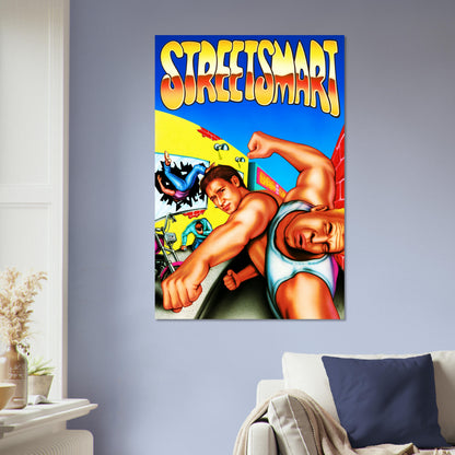 Street Smart Retro Arcade Action Poster – Muscular Hero Game Cover 5
