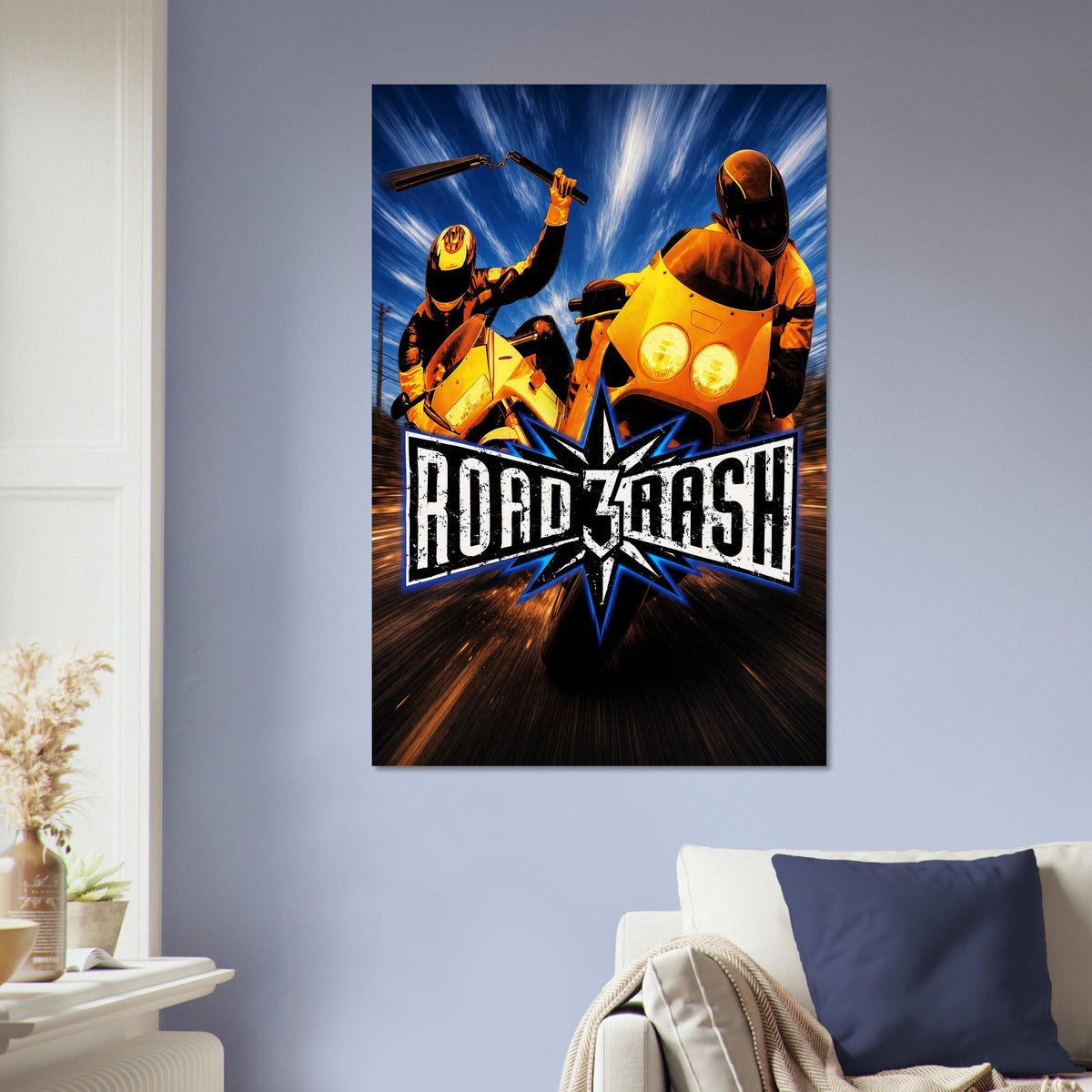 Road Crash Motorcycle Poster – Action Bike Racing 80s Art Wall Art Decor 5