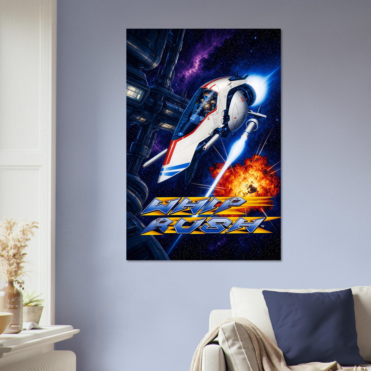 Whip Rush Poster - Sci-Fi Spaceship Shooter Retro Game Art Wall Art 5
