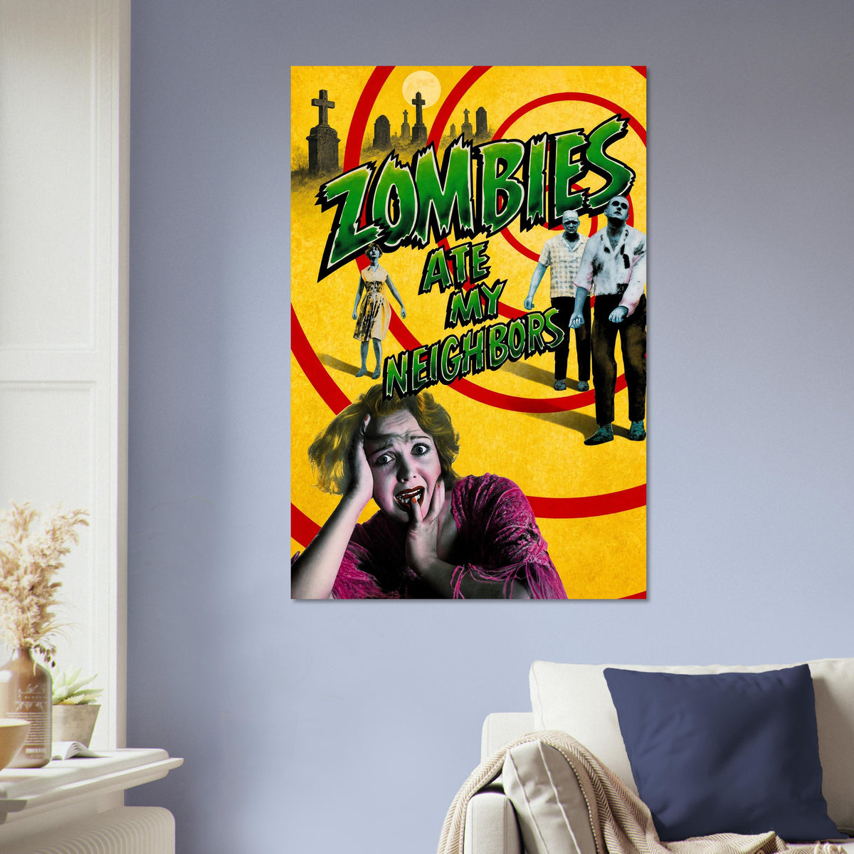 Zombies Ate My Neighbors Poster – Retro Horror Comedy Game Art Wall Art Decor 5