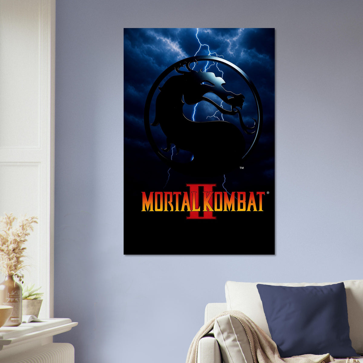 Mortal Kombat II Lightning Dragon Logo Poster – Classic Fighting Game 5