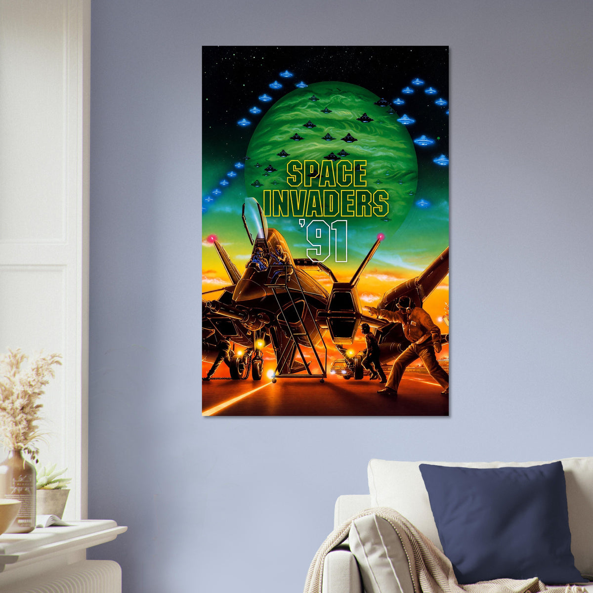 Space Invaders '91 Poster – Retro Arcade Alien Invaders Game Art Wall Art Decor 5