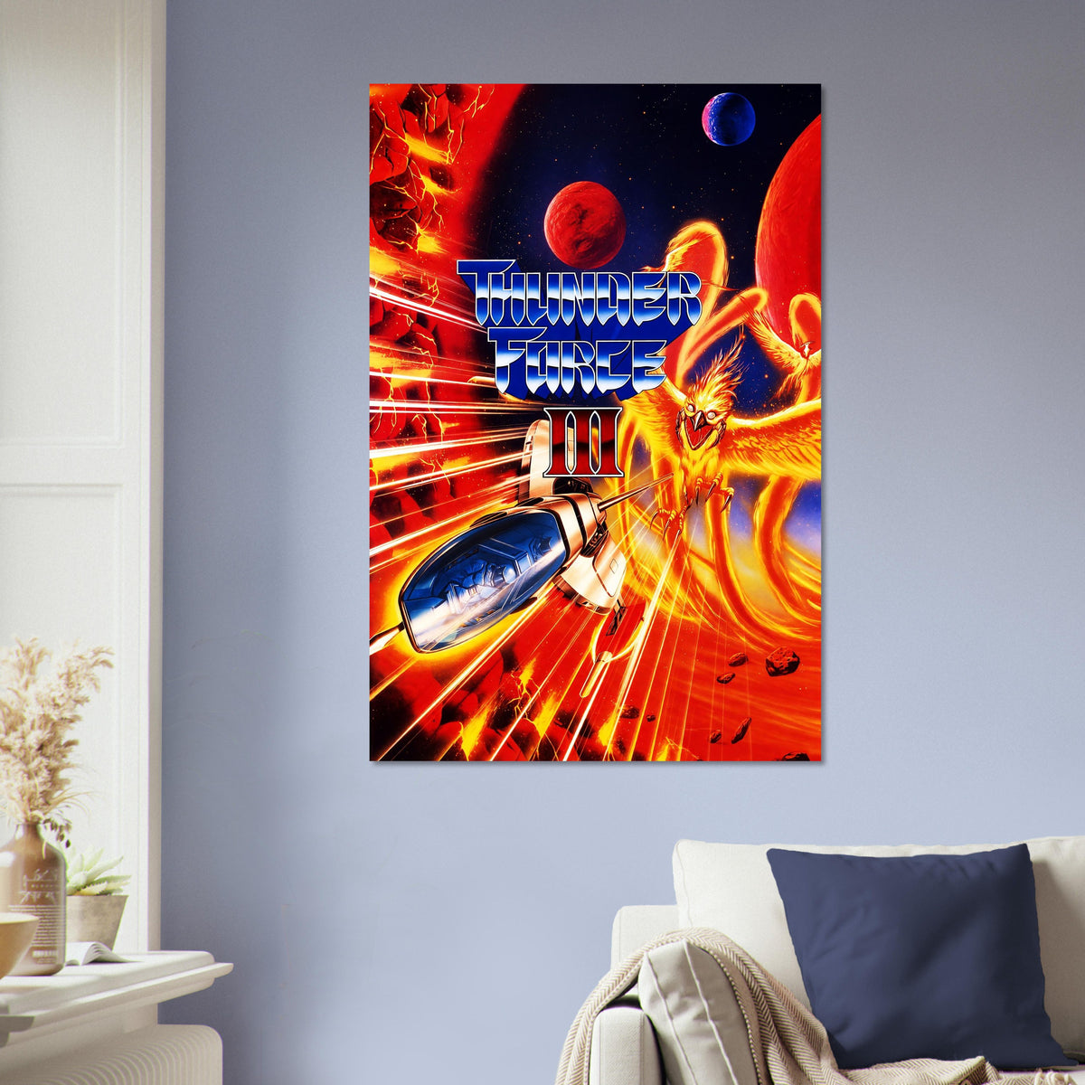 Thunder Force III Poster – Retro Arcade Fire Phoenix Space Battle Wall Art Decor 5