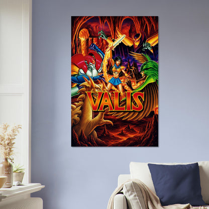Valis Fantasy Warrior Poster – Golden Sword & Demon Wings Art Wall Art Decor 5