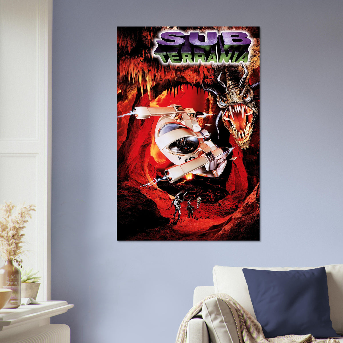Sub-Terrania Poster - Sci-Fi Cavern Shooter Game Art Wall Art Decor 5