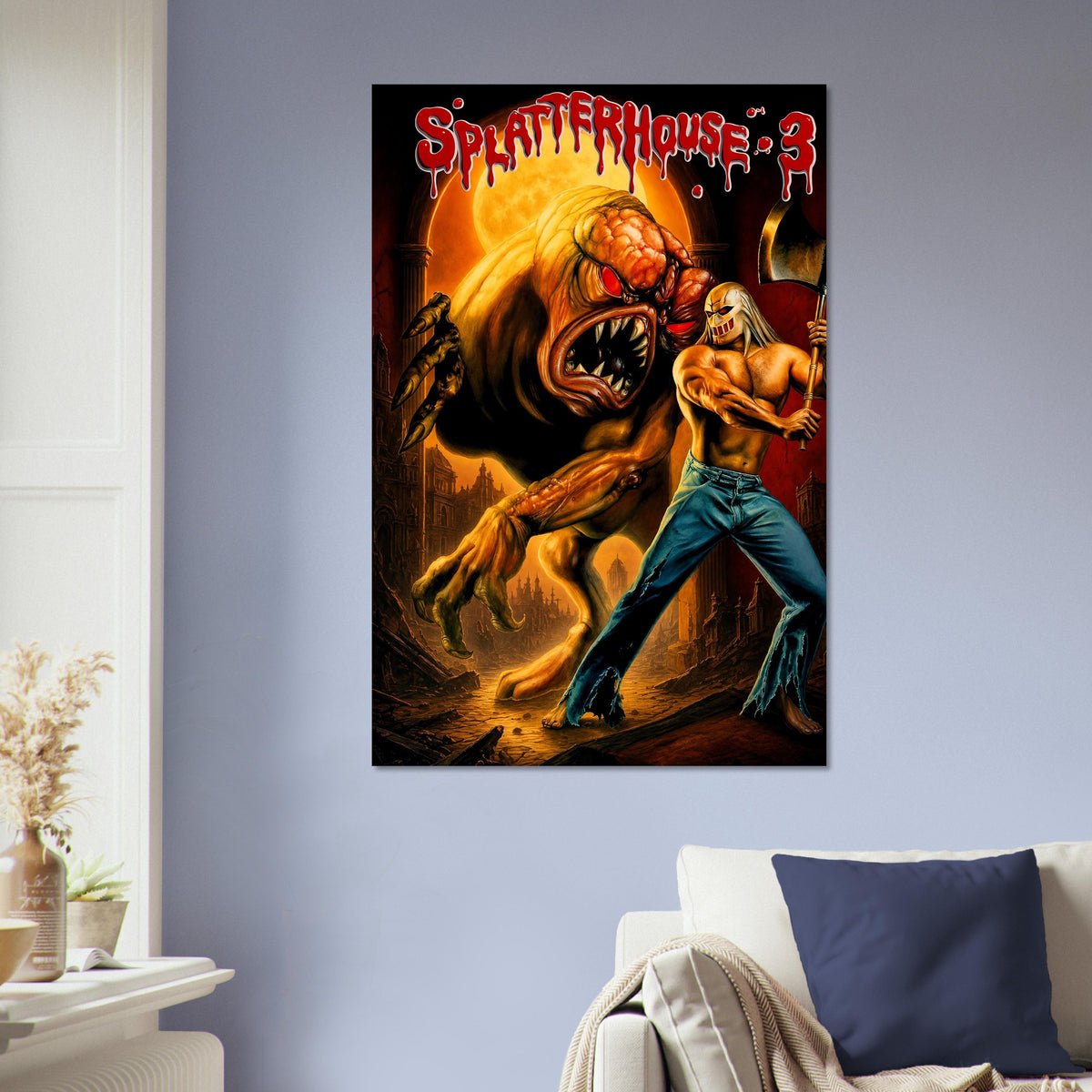 Splatterhouse 3 Poster – Demon Monster Warrior Battle Art Wall Art Decor 5