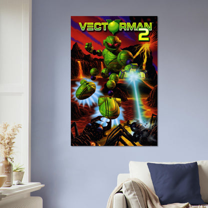 Vectorman 2 Retro Video Game Poster – Green Robot Warrior Action Wall Art Decor 5
