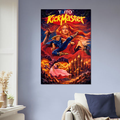 KICKMASTER POSTER NES GAME COVER ART VINTAGE MAGIC MARTIAL ARTS FANTASY 5