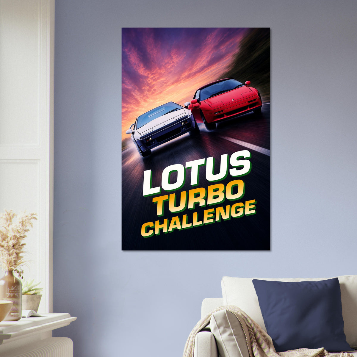 Lotus Turbo Challenge Poster – Racing Sports Cars Action Art Wall Art Decor 5