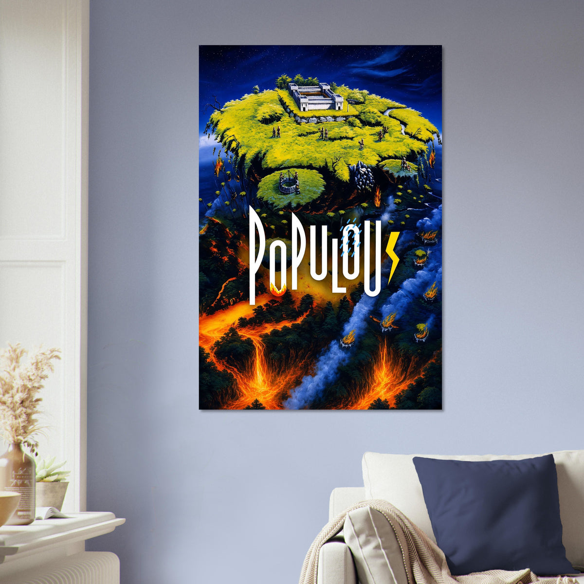 Populous Poster - Floating Island Castle God Game Art Wall Art Decor 5